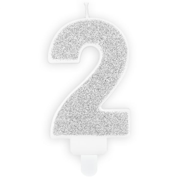 Number Candle - 2 - Silver
